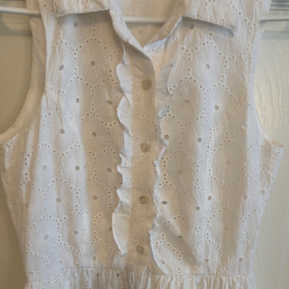 Madison Leigh White Eyelet Lace Dress Fully Lined Event Ready Size 8 EUC - Picture 3 of 11
